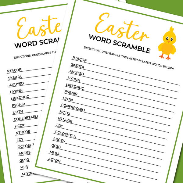 Easter Word Scramble Easter Word Scramble