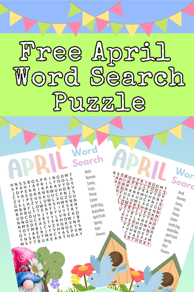 Free Printable April Word Search Puzzle Free Printable April Word Search Puzzle