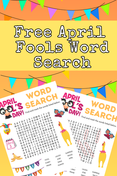 Free Printable April Fools Word Search Free Printable April Fools Word Search