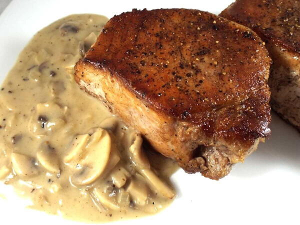 Thick Cut Pork Chops With Mushroom Pan Gravy Thick Cut Pork Chops With Mushroom Pan Gravy