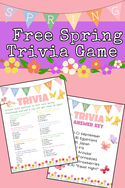Printable Spring Trivia Game Printable Spring Trivia Game