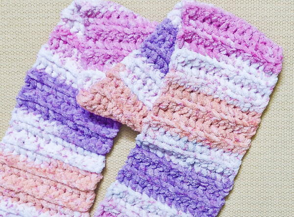 One Row Repeat Basic Textured Chunky Crochet Scarf One Row Repeat Basic Textured Chunky Crochet Scarf