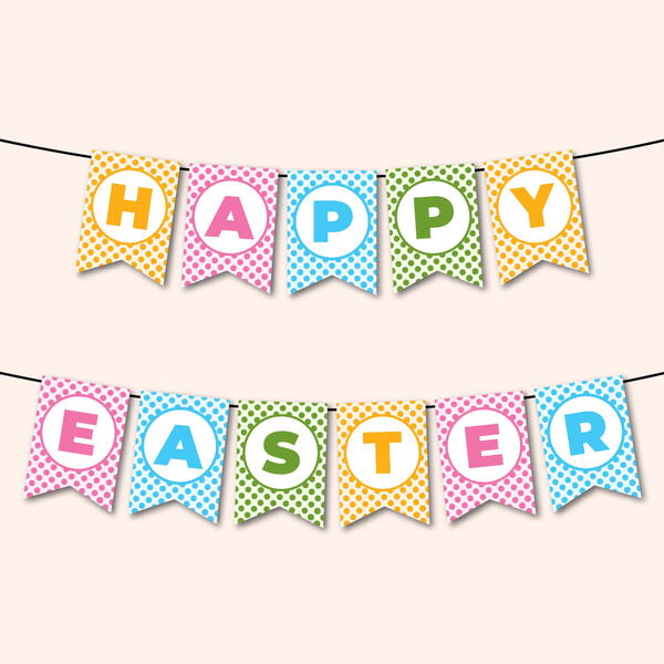 Happy Easter Polka Dot Banner Happy Easter Polka Dot Banner