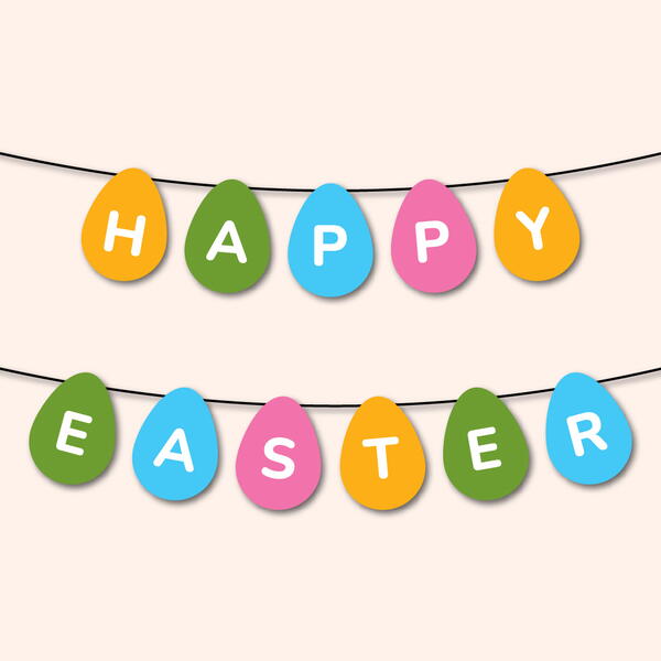 Happy Easter Egg Garland Happy Easter Egg Garland