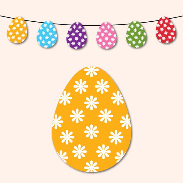 Floral Easter Egg Garland Floral Easter Egg Garland
