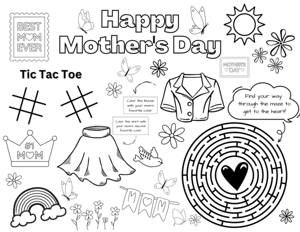 Free Printable Mothers Day Activities Placemats Free Printable Mother's Day Activities Placemats