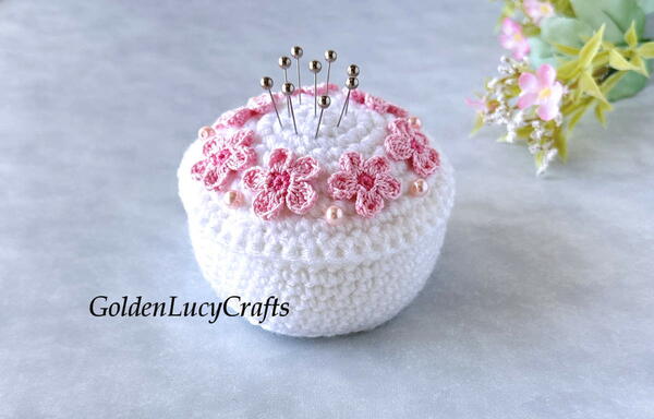 Crochet Cherry Blossom Pincushion Crochet Cherry Blossom Pincushion
