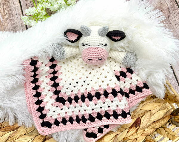 Free Amigurumi Crochet Cow Lovey Pattern Free Amigurumi Crochet Cow Lovey Pattern