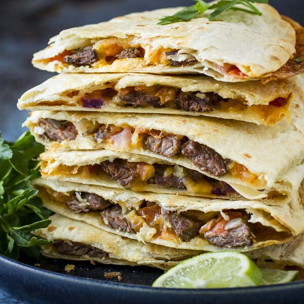 Easy Cheesy Steak Quesadillas Easy Cheesy Steak Quesadillas