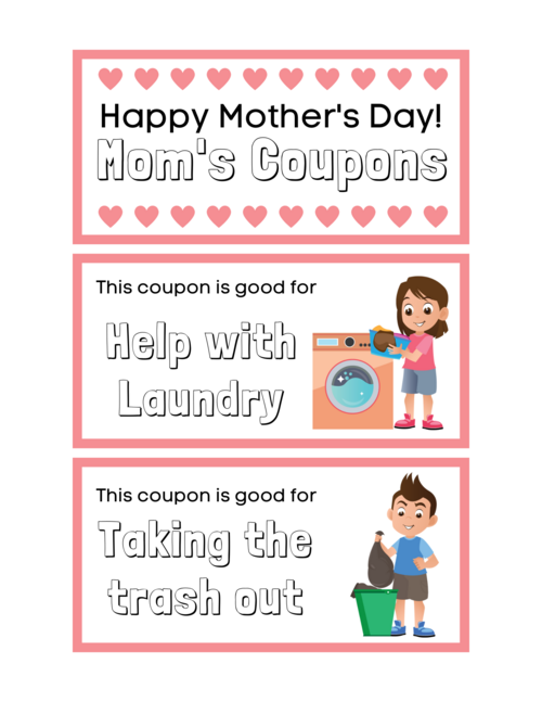 Mothers Day Coupon Booklet Mother's Day Coupon Booklet
