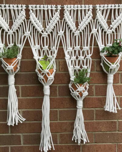 Macrame Hanging Herb Garden Macrame Hanging Herb Garden