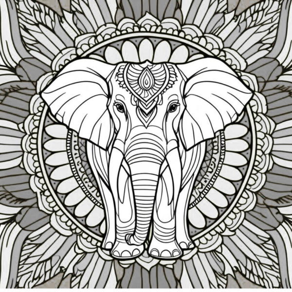 Elephant Mandala Coloring Page Elephant Mandala Coloring Page