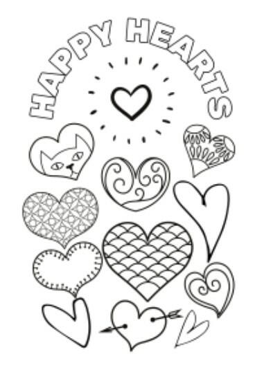 Happy Hearts Coloring Page Happy Hearts Coloring Page