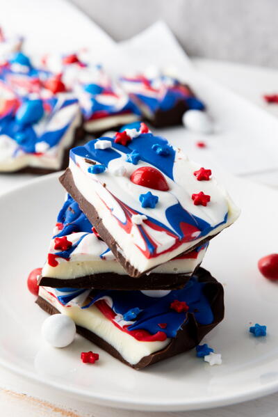 Patriotic Chocolate Bark Patriotic Chocolate Bark
