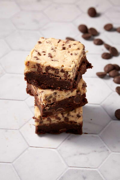 Brownies With Edible Cookie Dough Frosting Brownies With Edible Cookie Dough Frosting