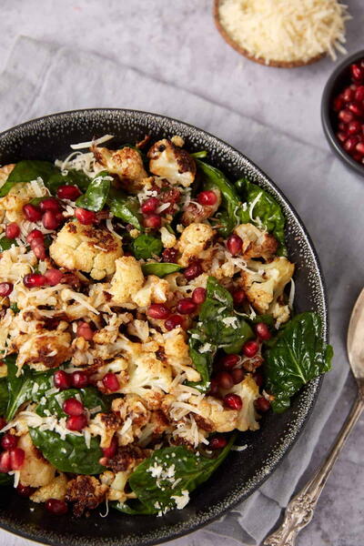 Roasted Cauliflower Salad With Prosciutto And Pomegranate Roasted Cauliflower Salad With Prosciutto And Pomegranate