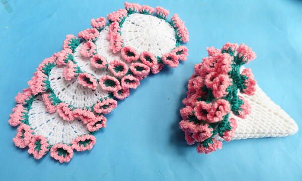 Flower Bouquet Coaster-table Runner Diy Pattern Flower Bouquet Coaster-table Runner/ Diy Pattern