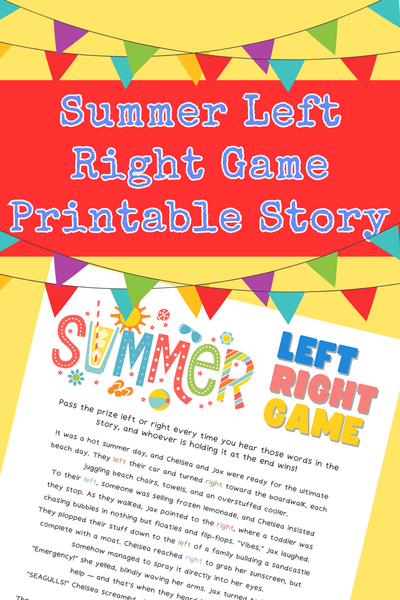 Printable Summer Left Right Game Printable Summer Left Right Game