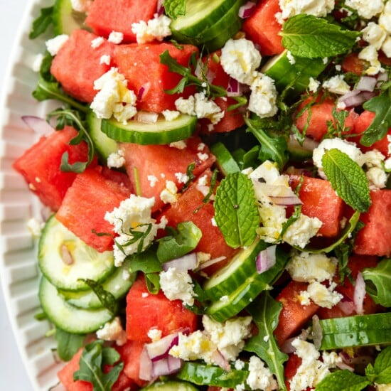 Watermelon Salad With Feta Cheese Watermelon Salad With Feta Cheese