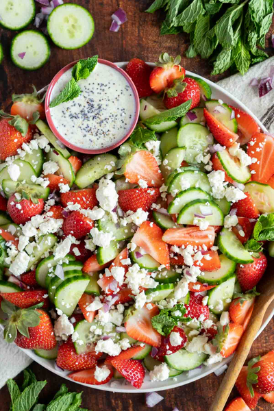 Strawberry Cucumber Salad With Feta Strawberry Cucumber Salad With Feta
