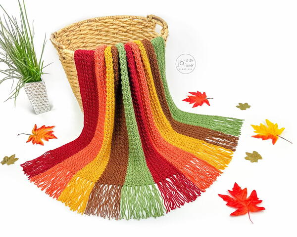 Autumn Striped Blanket Crochet Pattern Autumn Striped Blanket Crochet Pattern