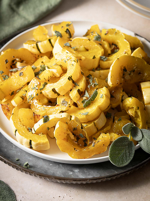Maple Sage Roasted Delicata Squash Maple Sage Roasted Delicata Squash