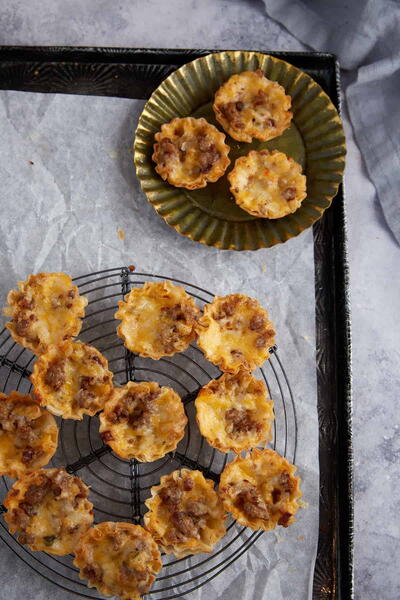 Sausage Cheese Phyllo Cups 4 Ingredients 10 Minutes Sausage & Cheese Phyllo Cups, 4 Ingredients, 10 Minutes