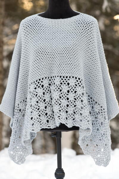 Frost Petals Poncho Sizes S-5x Frost Petals Poncho Sizes S-5x