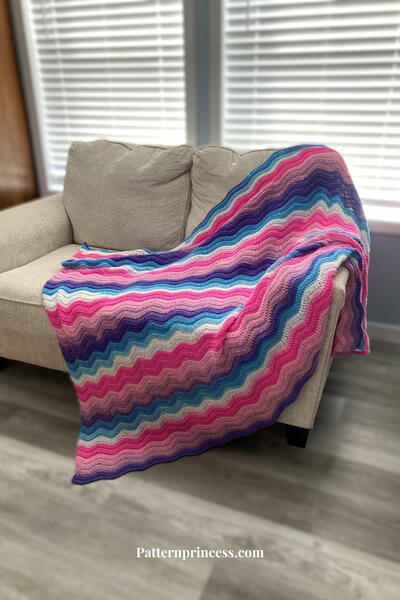 Easy Crochet Ripple Blanket Wavy Berry Bliss Throw Easy Crochet Ripple Blanket: Wavy Berry Bliss Throw