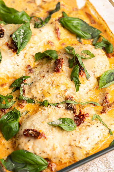 Creamy Baked Tuscan Chicken Creamy Baked Tuscan Chicken