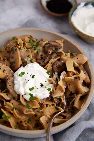 Beef Stroganoff With Homemade Cream Of Mushroom Soup – One Pot