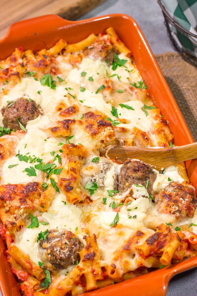 Baked Ziti With Meatballs Baked Ziti With Meatballs