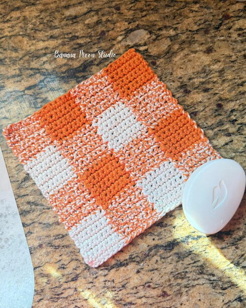 Fall Gingham Dishcloth Fall Gingham Dishcloth