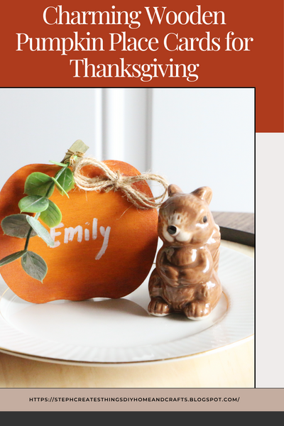 Charming Wooden Pumpkin Place Cards For Thanksgiving
