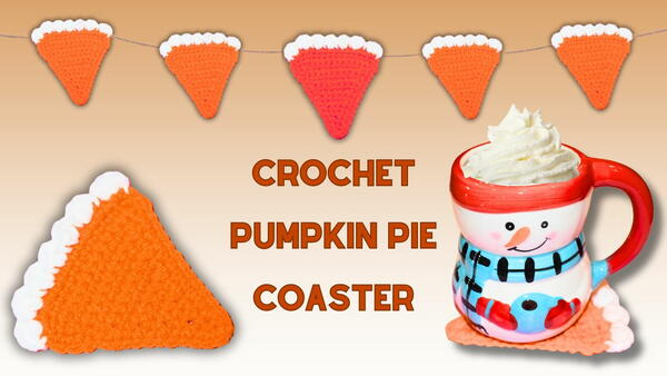 Crochet Pumpkin Pie Coaster Crochet Pumpkin Pie Coaster