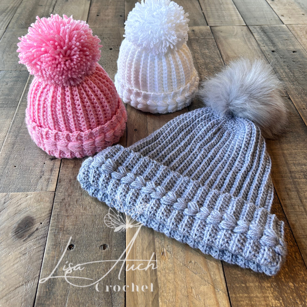 Double Puff Stitch Hat Crochet Pattern all Sizes Double Puff Stitch Hat Crochet Pattern (all Sizes)