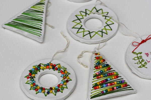 Embroidered Clay Ornaments Embroidered Clay Ornaments