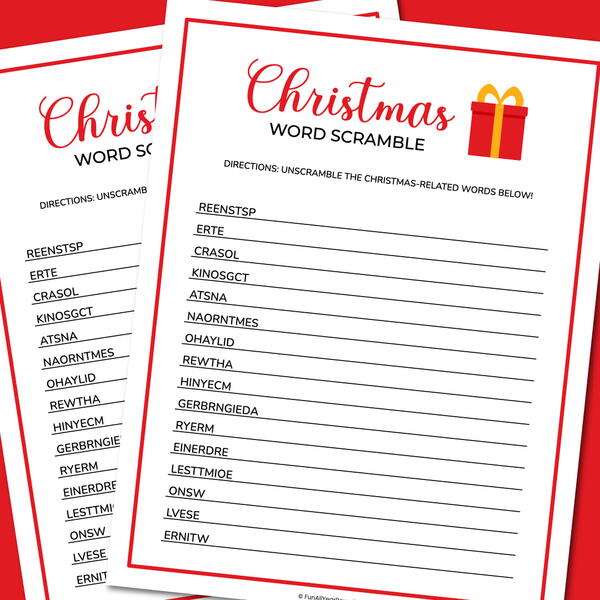 Christmas Word Scramble Christmas Word Scramble