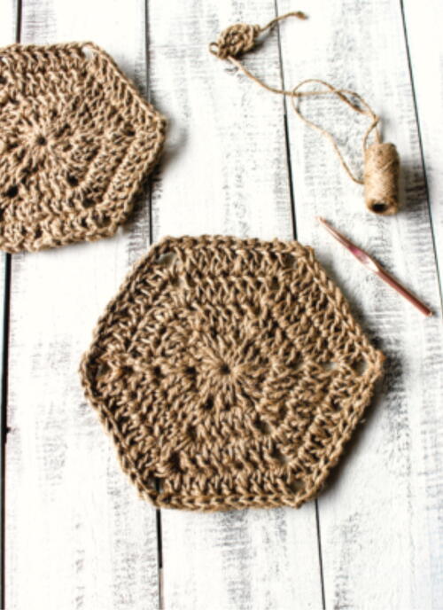 Crochet Hexagon Jute Trivet Crochet Hexagon Jute Trivet