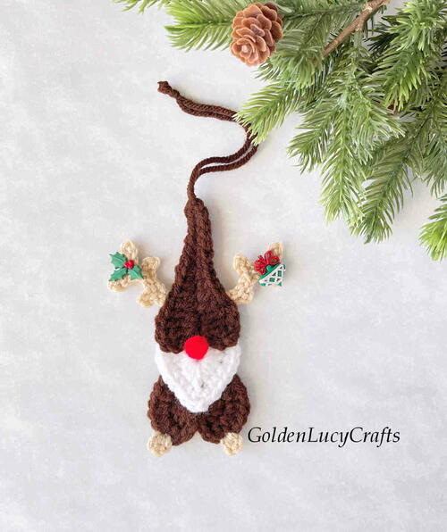 Crochet Reindeer Gnome Christmas Ornament Crochet Reindeer Gnome Christmas Ornament