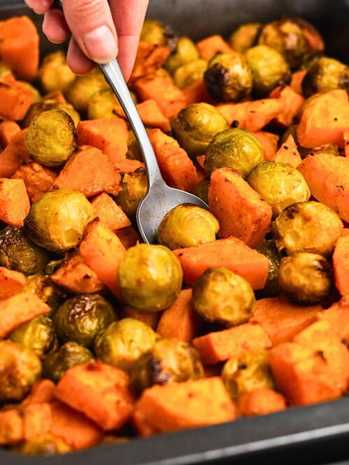 Roasted Brussel Sprouts And Sweet Potatoes Roasted Brussel Sprouts And Sweet Potatoes