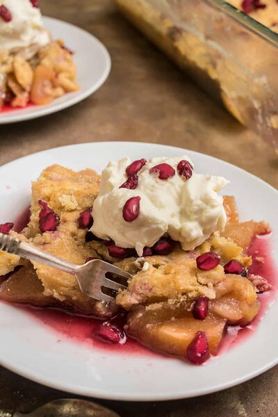 Homemade Apple Cobbler With Biscuit Topping And Pomegranate Homemade Apple Cobbler With Biscuit Topping And Pomegranate