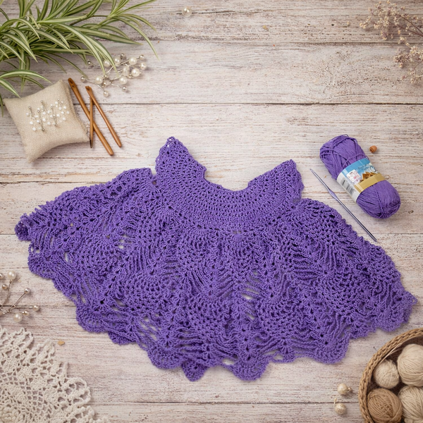 Vintage Pineapple Crochet Baby Dress Vintage Pineapple Crochet Baby Dress