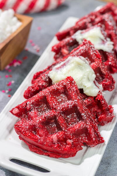 Red Velvet Belgian Waffles Red Velvet Belgian Waffles