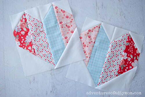 Striped Heart Quilt Block Striped Heart Quilt Block
