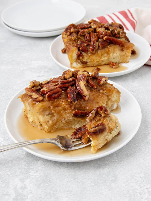 French Toast Casserole With Sourdough Bread And Gooey Pecan Topping French Toast Casserole With Sourdough Bread And Gooey Pecan Topping