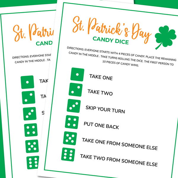St Patricks Day Candy Dice St. Patrick’s Day Candy Dice