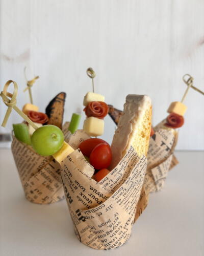 Newspaper Charcuterie Cups Newspaper Charcuterie Cups