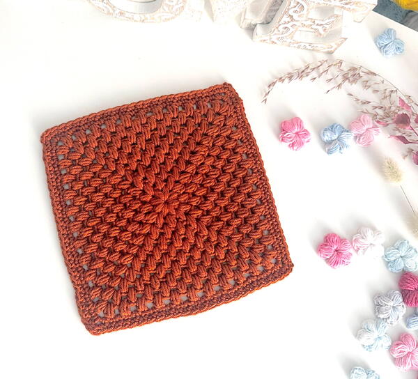 Square Puff Crochet Trivet Square Puff Crochet Trivet