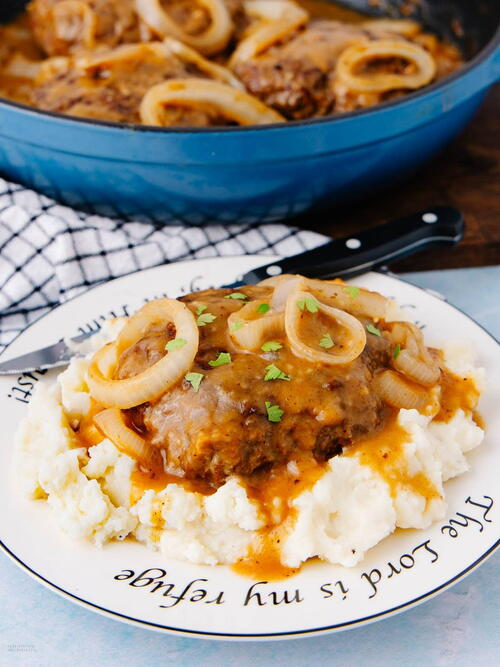 Hamburger Steaks With Onion Gravy Hamburger Steaks With Onion Gravy